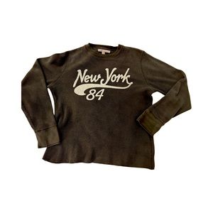 OLD NAVY “New York 84" Long Sleeve Waffle Shirt
